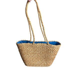Gorgeous Women's Handwoven Raffia Straw Handbag with Plastic Lining